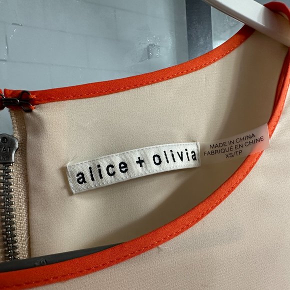 Alice + Oliva Orange Color Block Maxi Dress sz XS - Picture 3 of 6